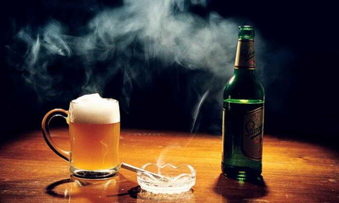 alcohol and smoke as a cause of mammary osteochondrosis
